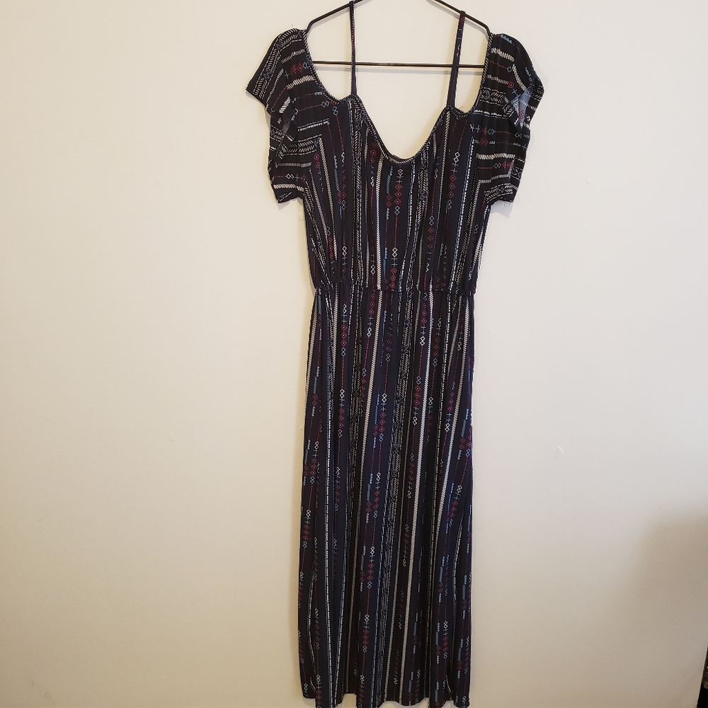 🇮🇳 3 for $8 Off the Shoulder Strapped Tribal Printed Maxi Dress